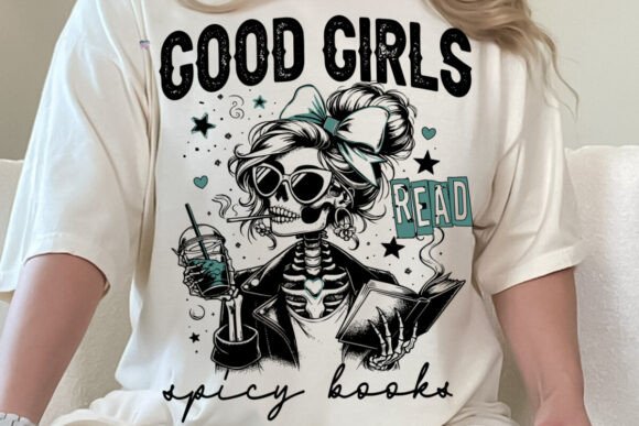 Bookish Skeleton Mom PNG Spicy Books
