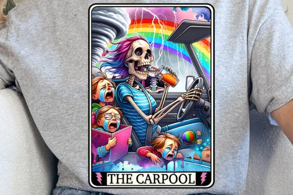Carpool Mama Skeleton Tarot Card PNG: A Unique Digital Design for Modern Creators
