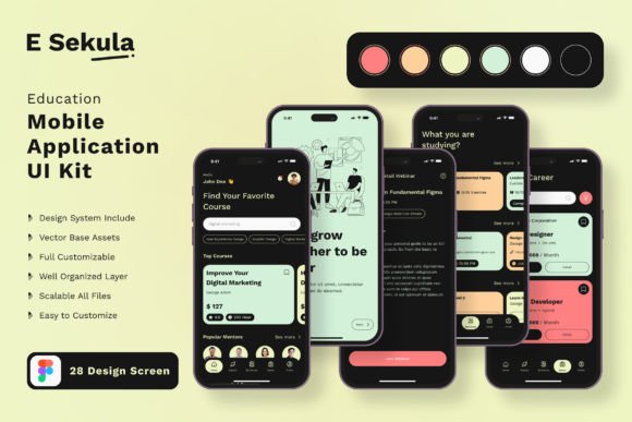 Education App Mobile UI KIT