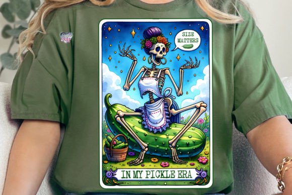 Funny Garden Skeleton Tarot PNG Pickle: A Unique Digital Design for Creative Projects