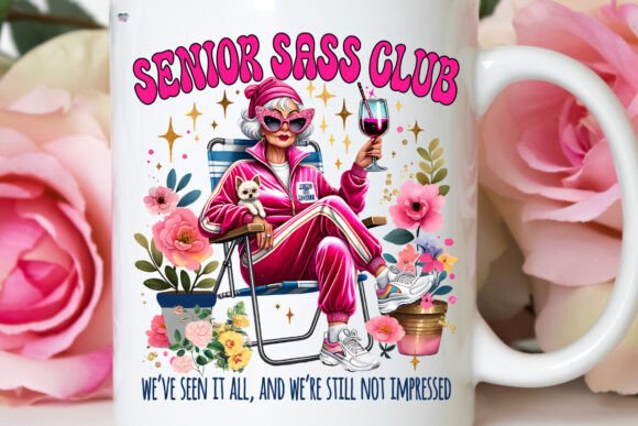 Funny Old Lady PNG Senior Sass Club: A Trendy Take on Age and Attitude