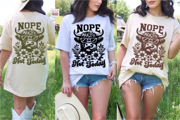 Nope Not Today PNG Highland Cow: A Versatile Digital Design for Creative Projects