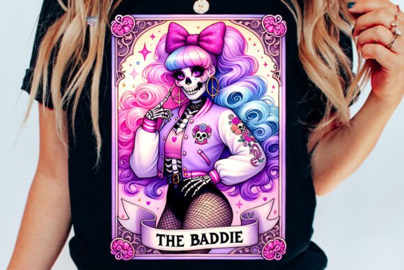Sassy Skeleton Tarot Card PNG the Baddie