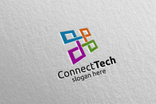 Technology Logo and Electronic Cable